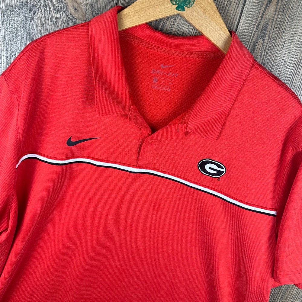 Nike Georgia Bulldogs Polo Shirt Mens XXL Red Dri-FIT On-Field NCAA Performance